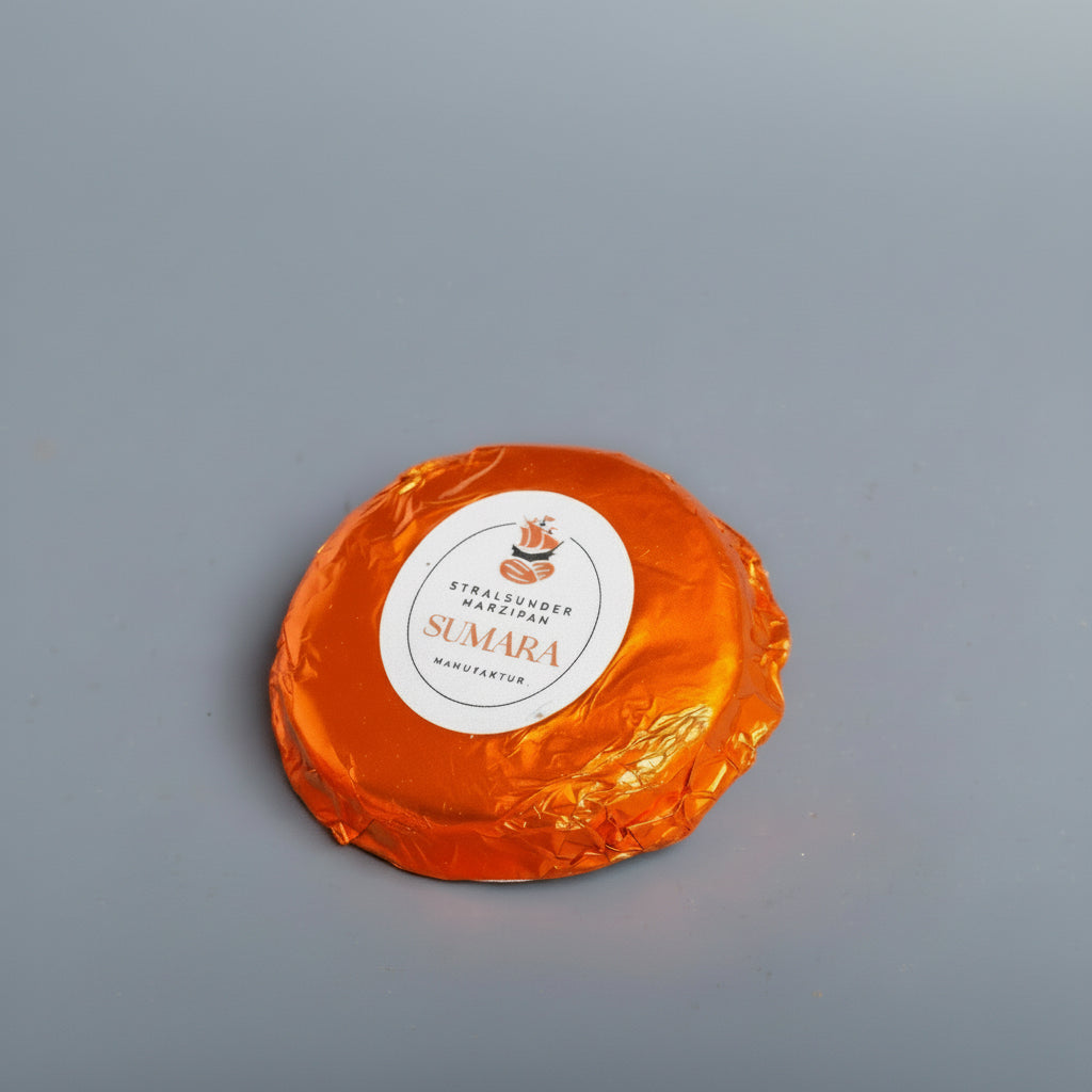 Marzipan-Taler mit Sanddorn