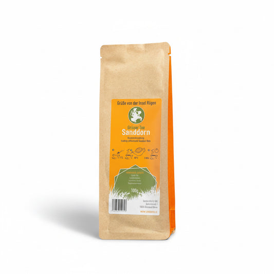 Sanddorn auf grünem Tee